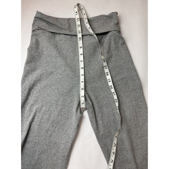 Fold Over Waist Yoga Pants Gray Flared Y2K Lounge Athleisure High Rise Small - Picture 4 of 7